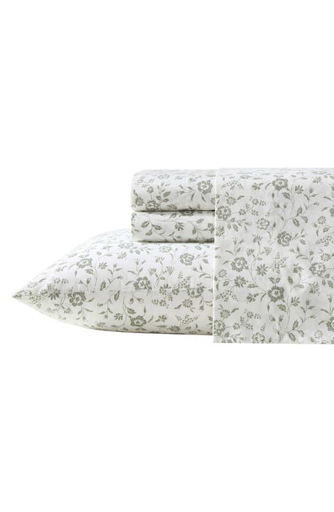 Miranda Floral 200 Thread Count Cotton Percale Sheet Set