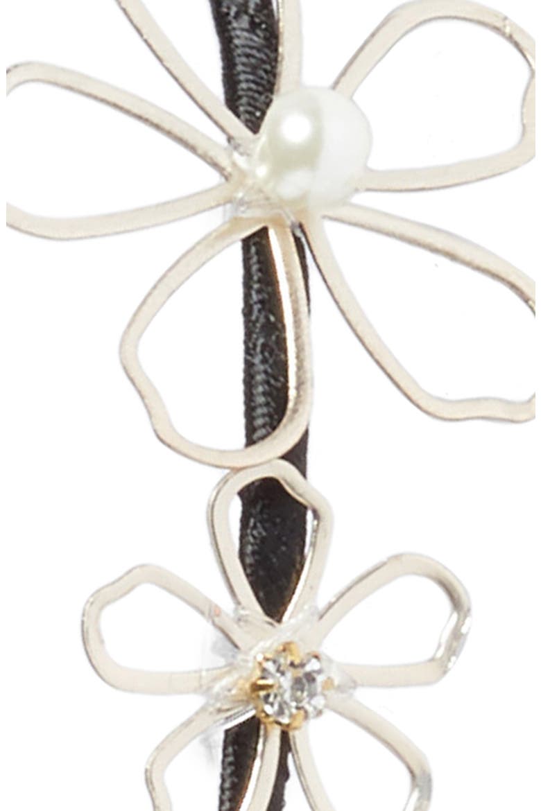 Open Flower Skinny Headband, Alternate, color, GOLD