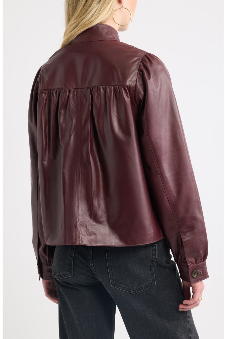Leather Swing Jacket, Alternate, color, BURGUNDY ROYALE
