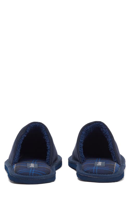 Barbour Everitt Sueded Mule Slipper In Navy