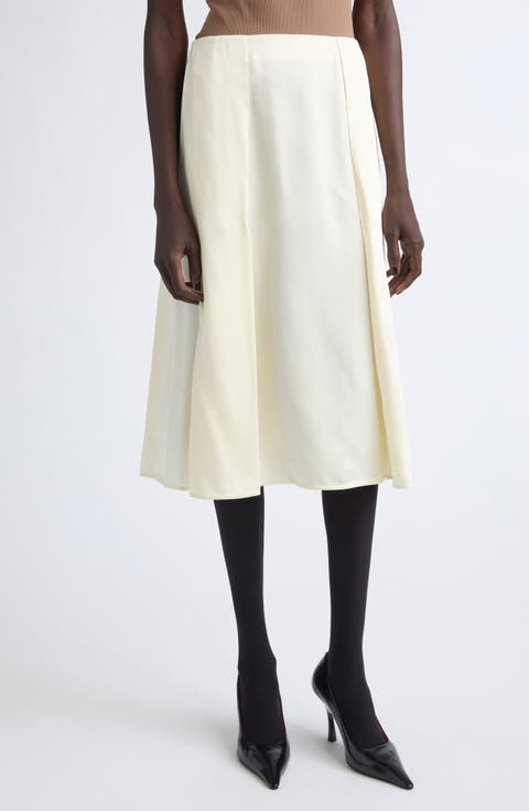 Pleated A-Line Skirt