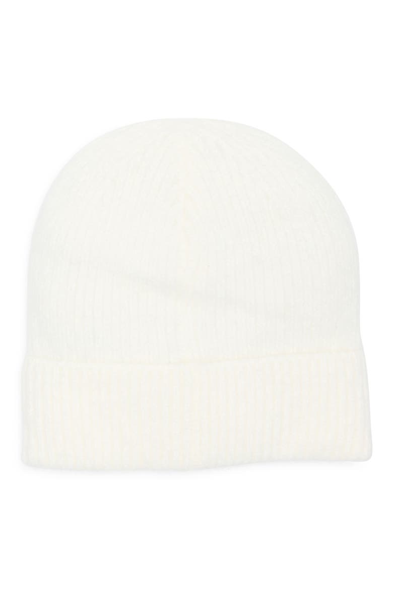 Heart Studs Knit Cuffed Beanie, Alternate, color, WHITE