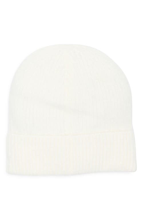Nanette Lepore Heart Studs Knit Cuffed Beanie In White