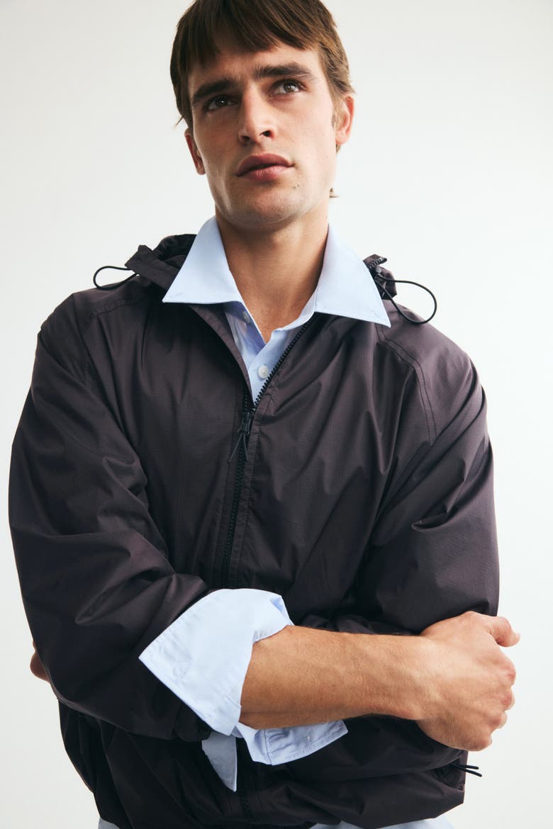 Nylon Windbreaker, Alternate, color, Dark brown