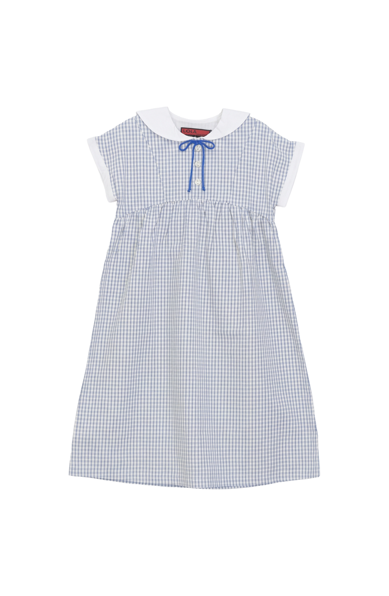 LOLA Sailor Collar Contrast Tie Maxi Dress, Main, color, Navy