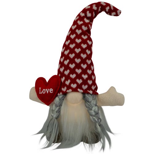 Northlight Led Lighted Girl Valentine's Day Gnome With Love Heart In Red