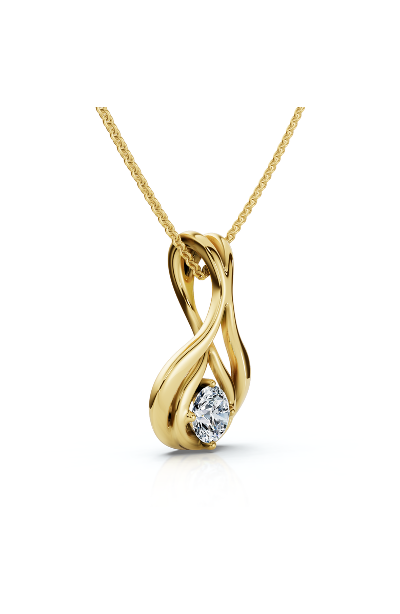 Bliss Diamond 1/5Ct Solitaire Lotus Diamond Pendant 14k Gold 18" Necklace Lab Grown, Main, color, Yellow Gold