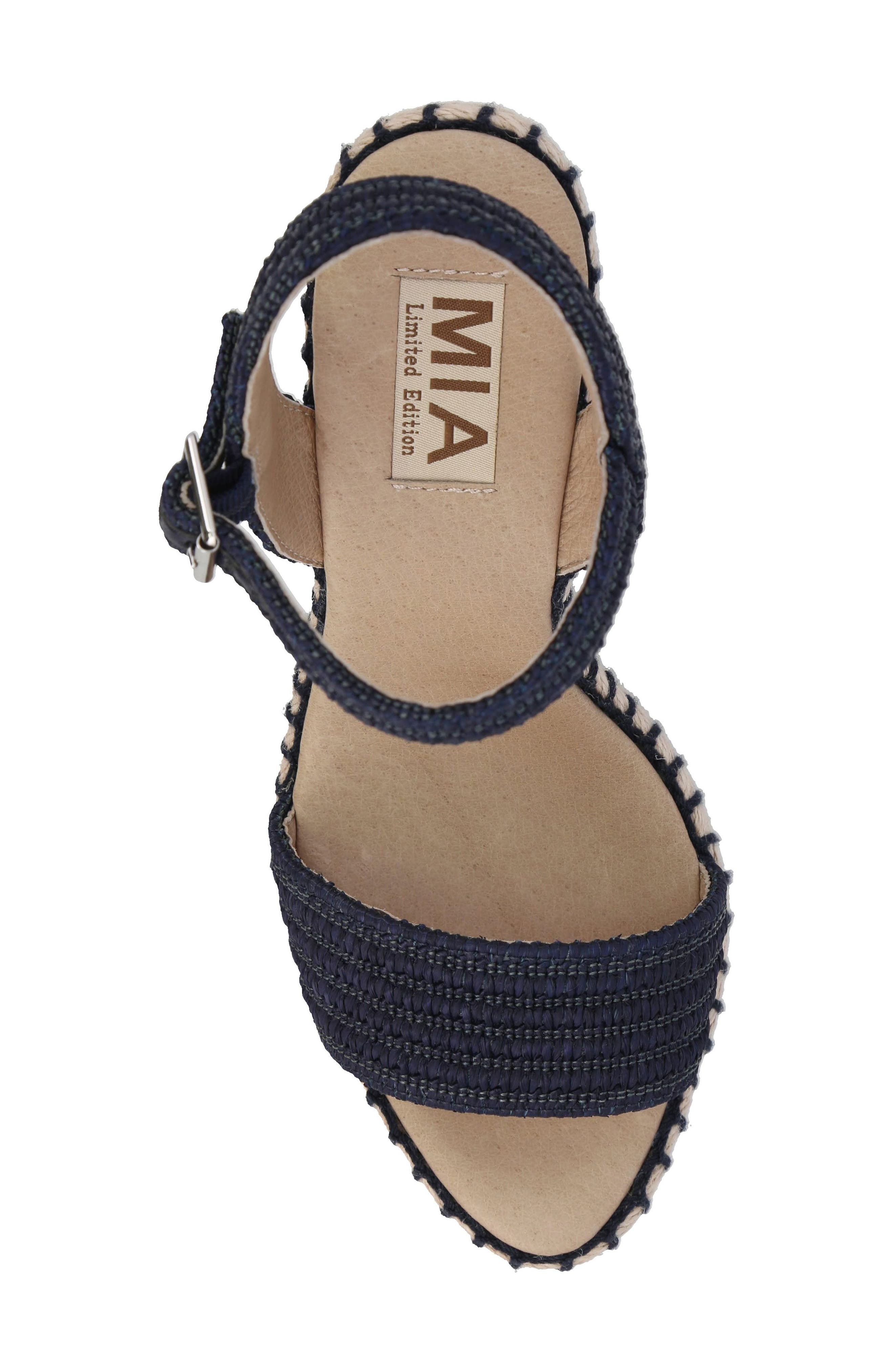 MIA Milazzo Platform Wedge, Alternate, color, Navy Raffia