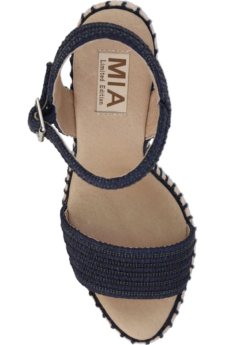 MIA Milazzo Platform Wedge, Alternate, color, Navy Raffia