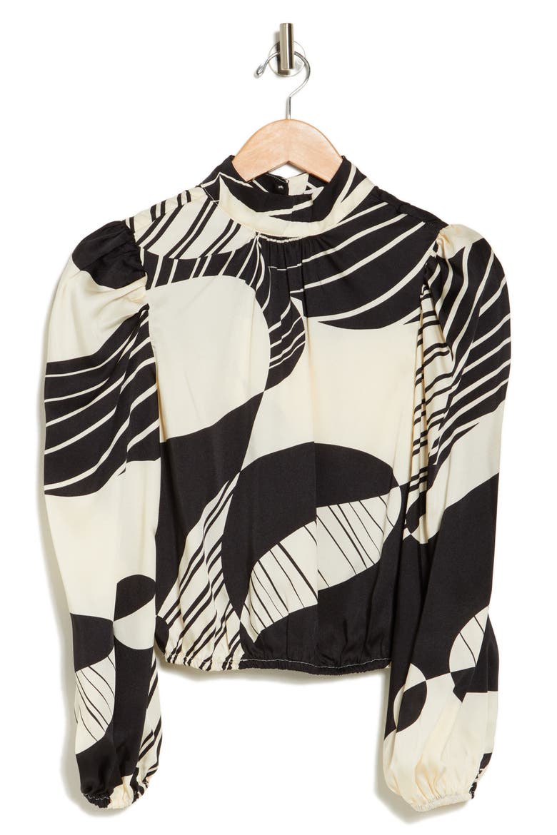 Seraphine Long Sleeve Mock Neck Top, Alternate, color, SWIRL PARTY