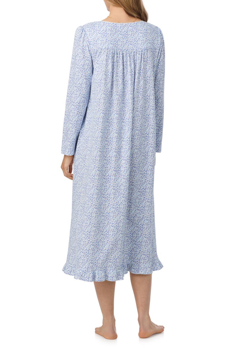 Long Sleeve Cotton Nightgown, Alternate, color, WHITE/DITSY