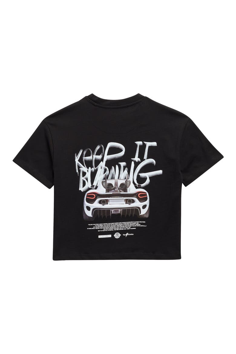 Kids' Keep it Burning Graphic T-Shirt, Alternate, color, BLACK