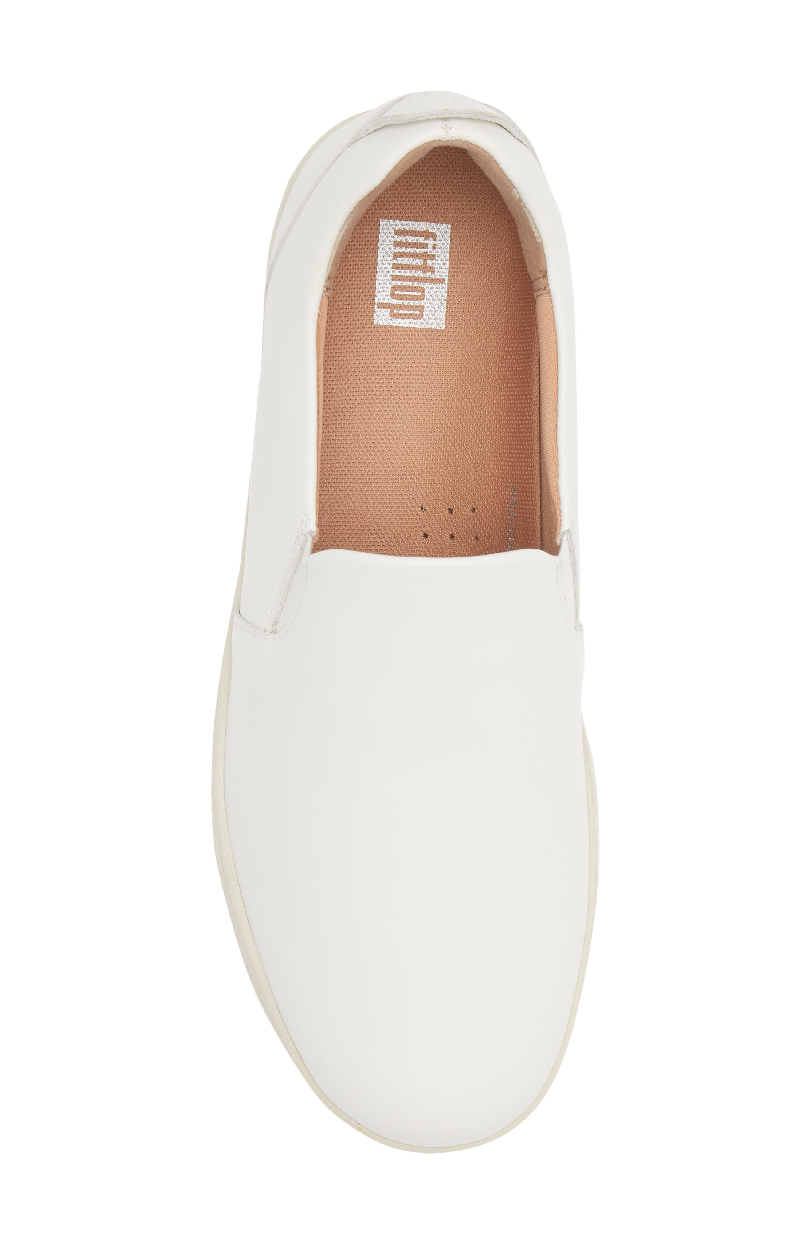 FitFlop Rally Leather Slip-On Skate Sneaker, Alternate, color, Urban White