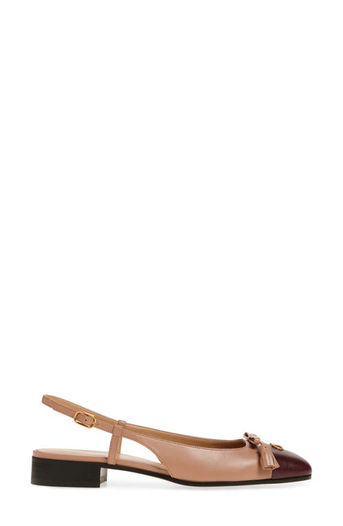 Valentino Valet Du Roi Leather Slingback Ballerina Flat In Nude