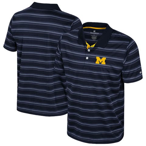 Men's Colosseum  Navy Michigan Wolverines Milk Steak Polo