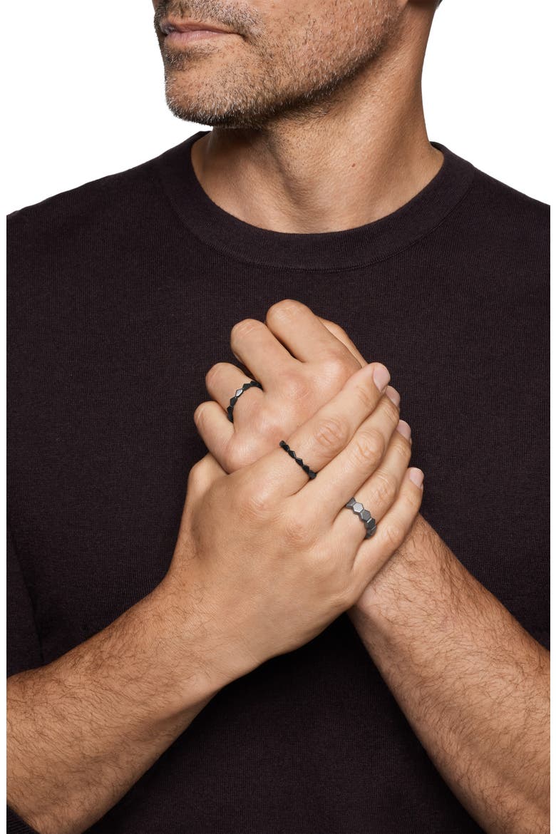Men's Hex Stack Ring, Alternate, color, SILVER