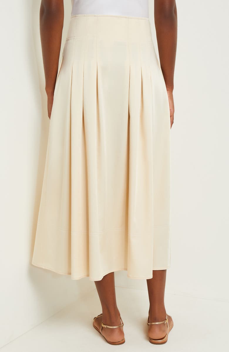 Misook Pleated Button Front Midi A-Line Skirt, Alternate, color,