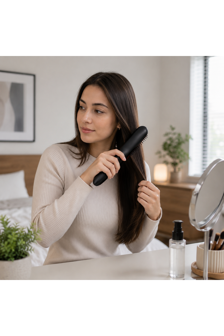 Modern Velvet Heated Hair Straightener, Alternate, color, Black