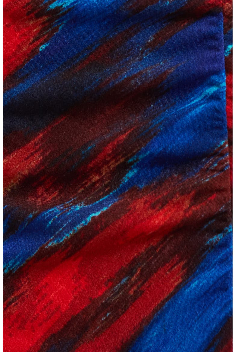 Ruched Long Sleeve Dress, Alternate, color, RED BLUE