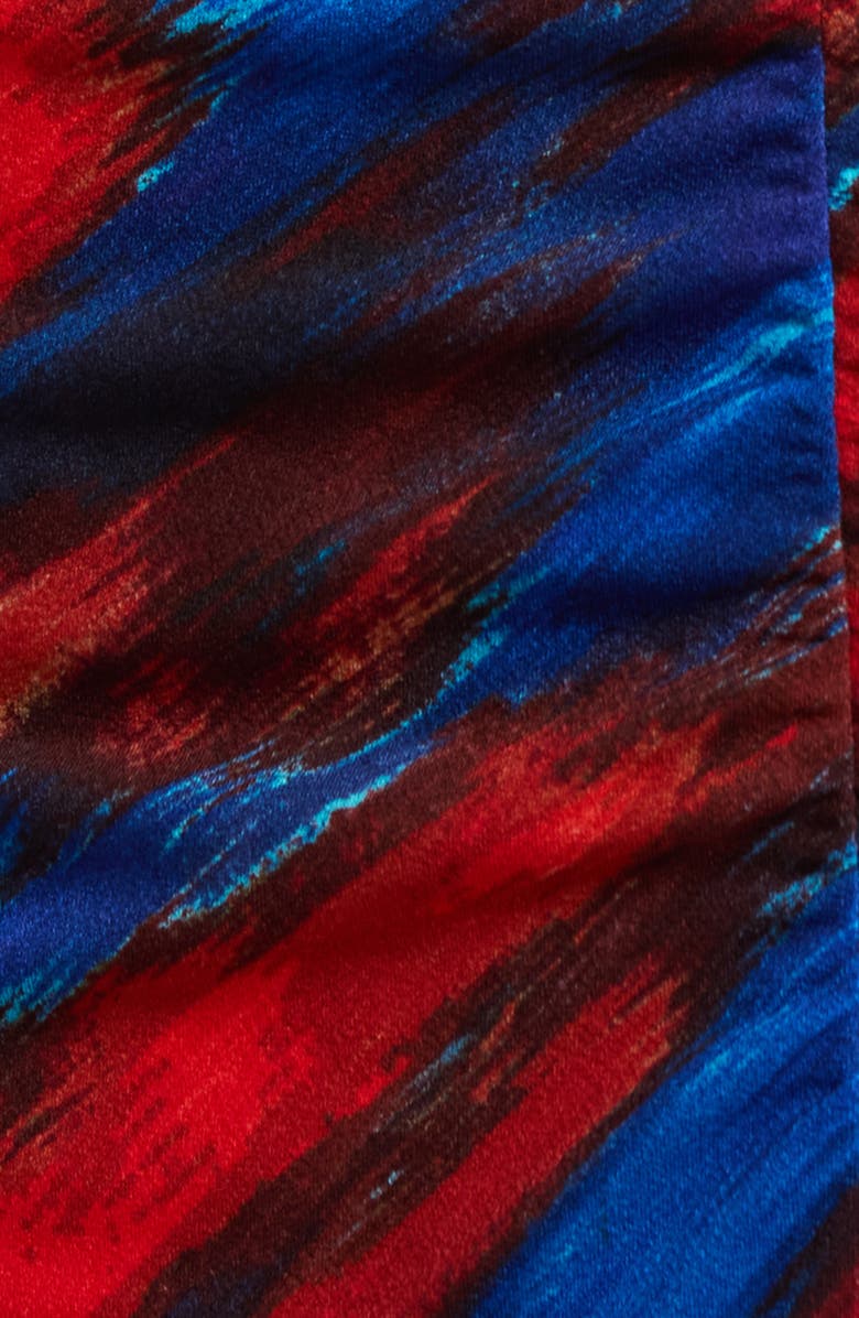 Tahari ASL Ruched Long Sleeve Dress, Alternate, color, Red Blue