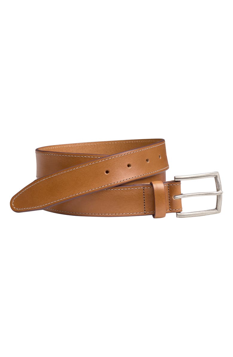 Johnston & Murphy Smooth Leather Belt, Main, color, Tan
