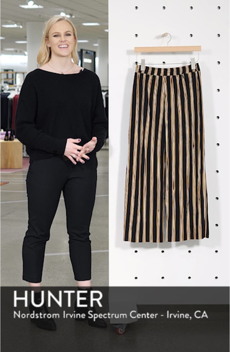Stripe Plissé Crop Trousers, sales video thumbnail