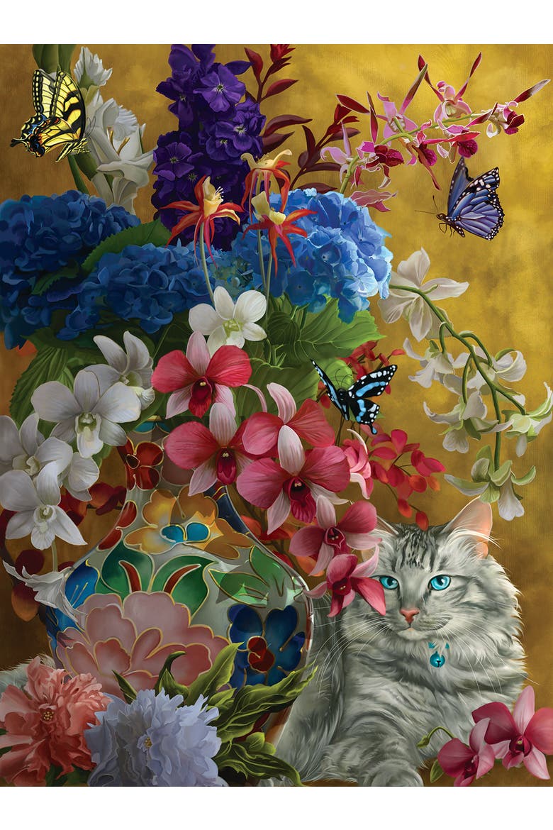 Gilded Cats And Flowers 1000 piece Jigsaw Puzzle for Adults, Alternate, color, Multicolor