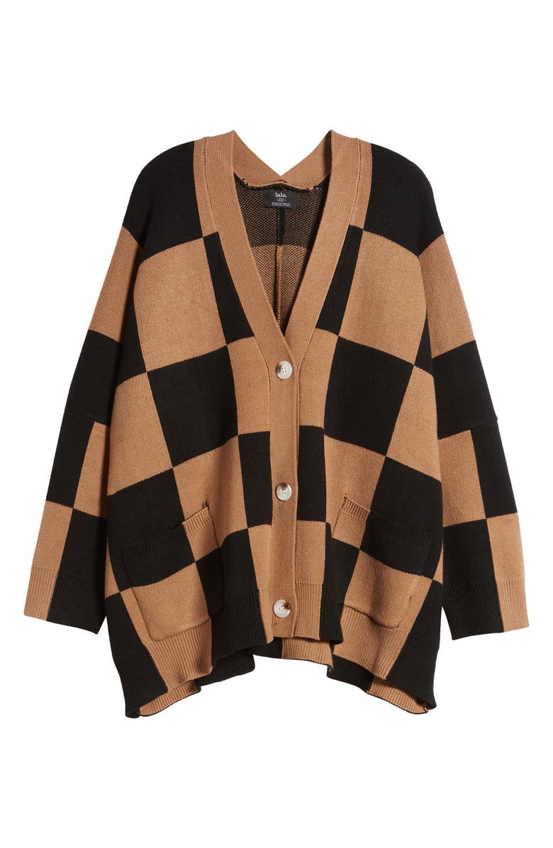 Dressed in Lala Love You Oversize Cardigan, Alternate, color, Black And Latte