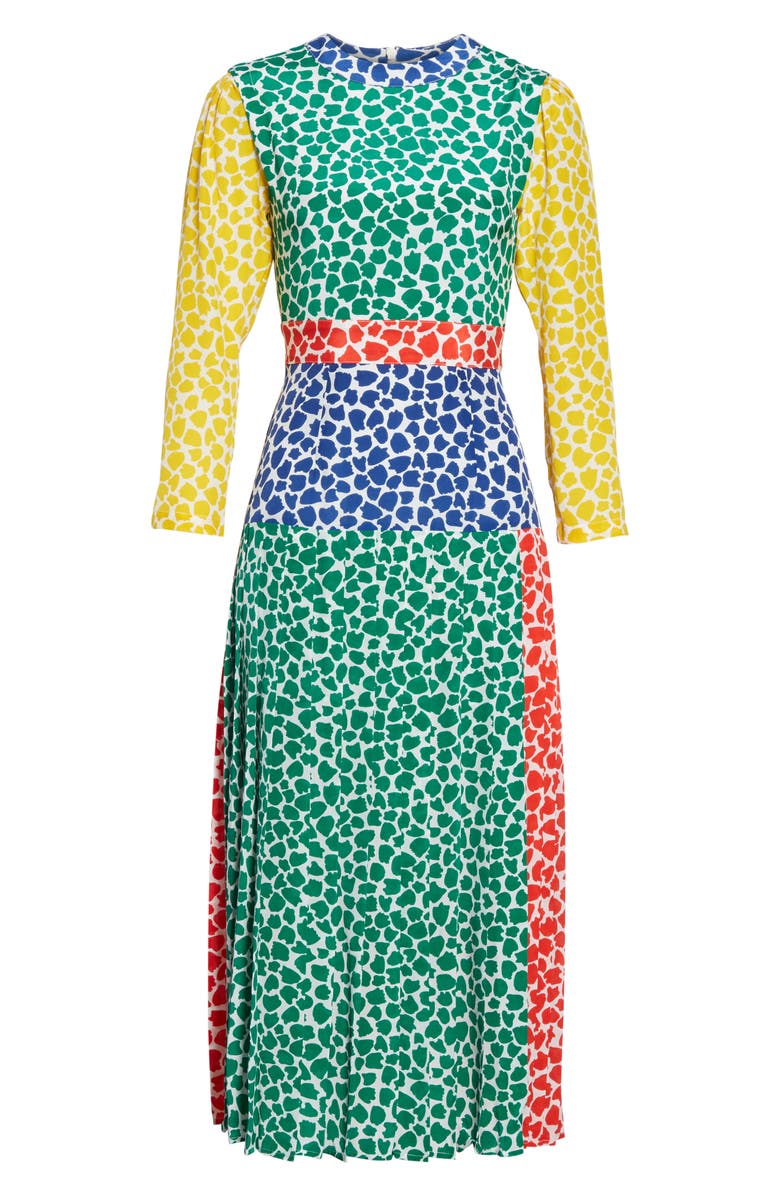 RIXO Charlene Tulip Print Silk Midi Dress, Alternate, color,