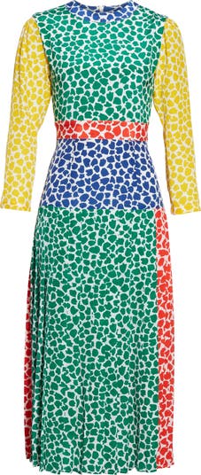 RIXO Charlene Tulip Print Silk Midi Dress | Nordstrom