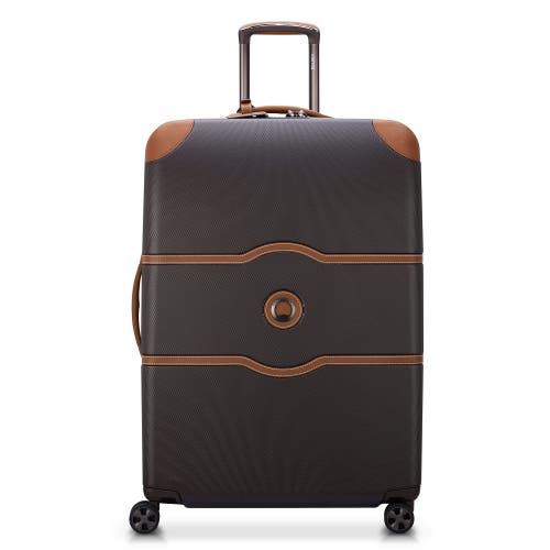 Delsey Paris Chatelet Air 2.0 Checked-large 28 Inch Hardside Luggage With Spinner Wheels In Brown