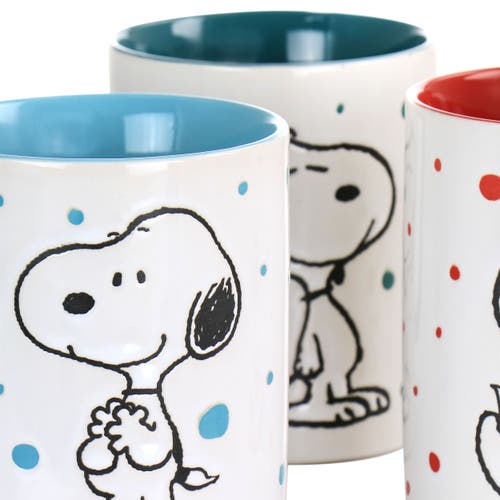 Peanuts Freckled Joy 15oz Stoneware 4 Piece Mug Set In Multi