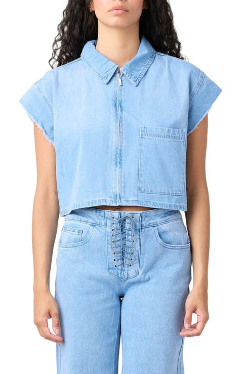 Lindsey Cropped Denim Shirt