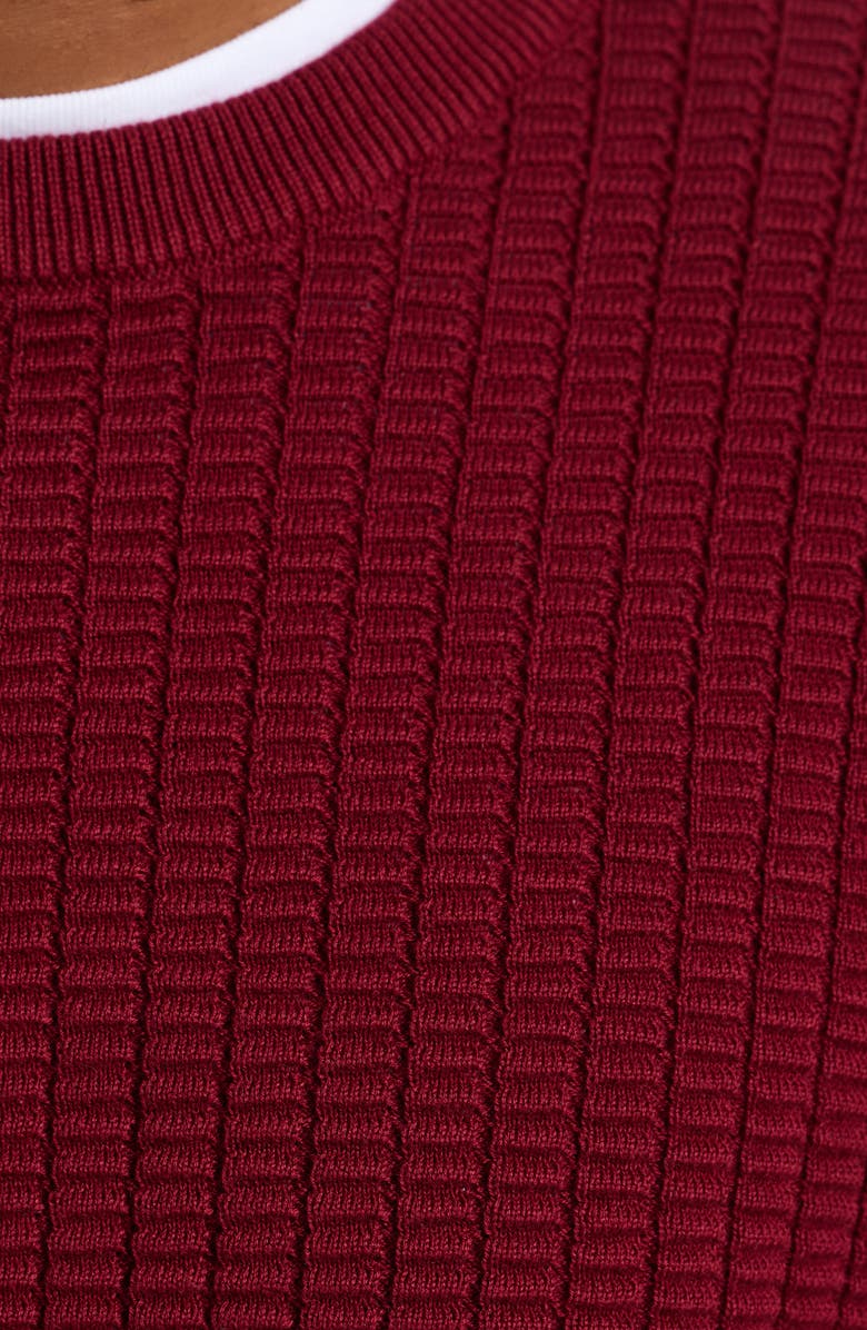 Robert Graham Dobbs Waffle Knit Sweater, Alternate, color, Burgundy
