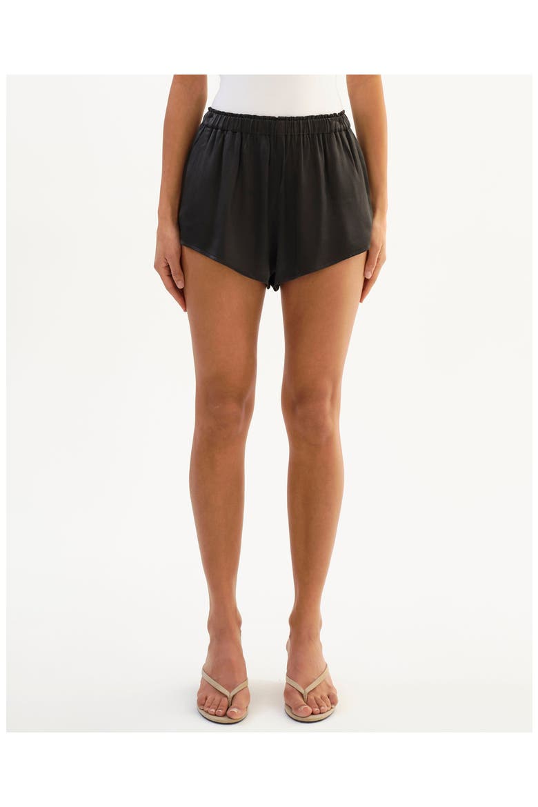 MELINA | Satin Micro Shorts, Main, color, Black
