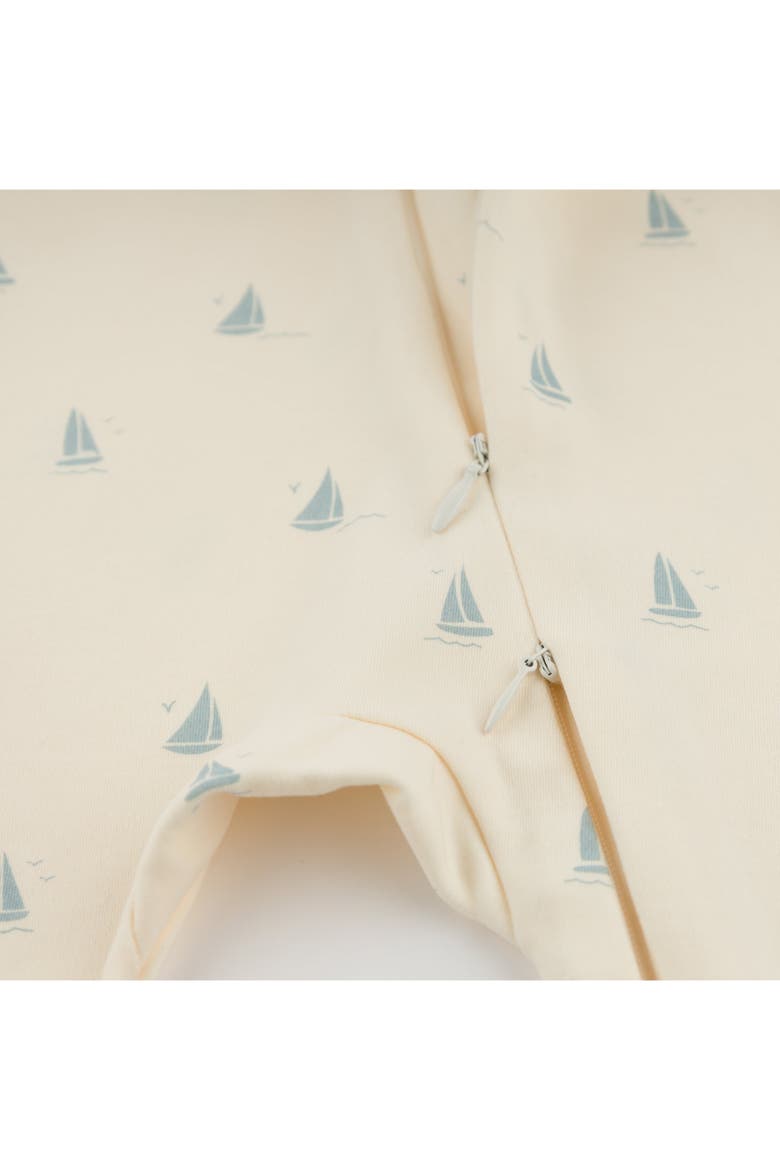 Mini Sailboats Footie, Alternate, color, Milk