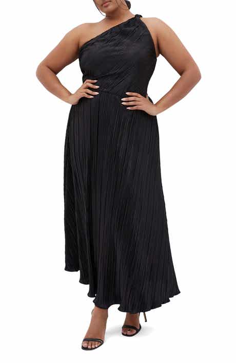 City Chic Kamila Metallic One-Shoulder Maxi Dress
