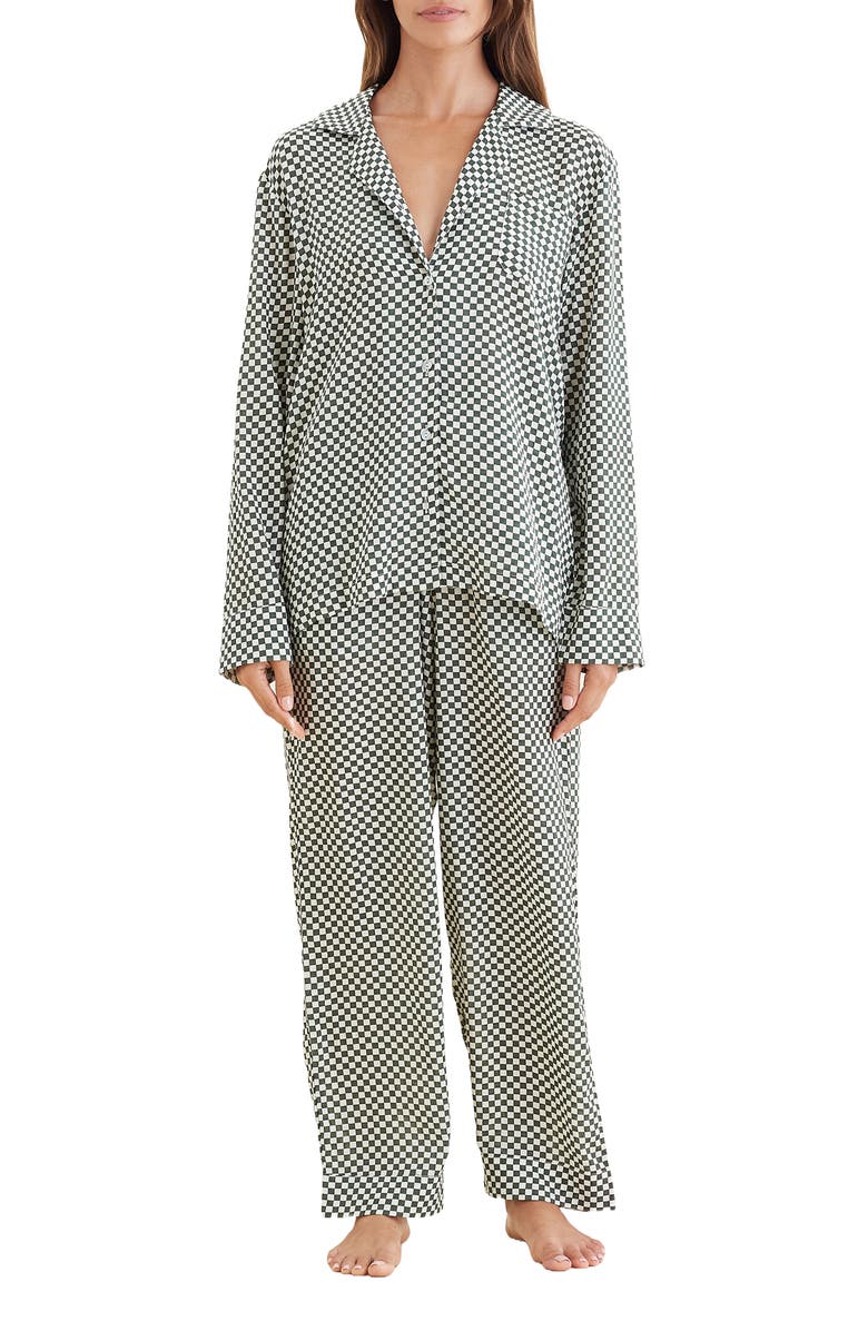 Papinelle Anais Checkerboard Cotton Blend Pajamas, Main, color,