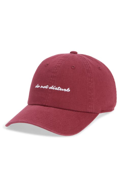 Do Not Disturb Embroidered Baseball Cap