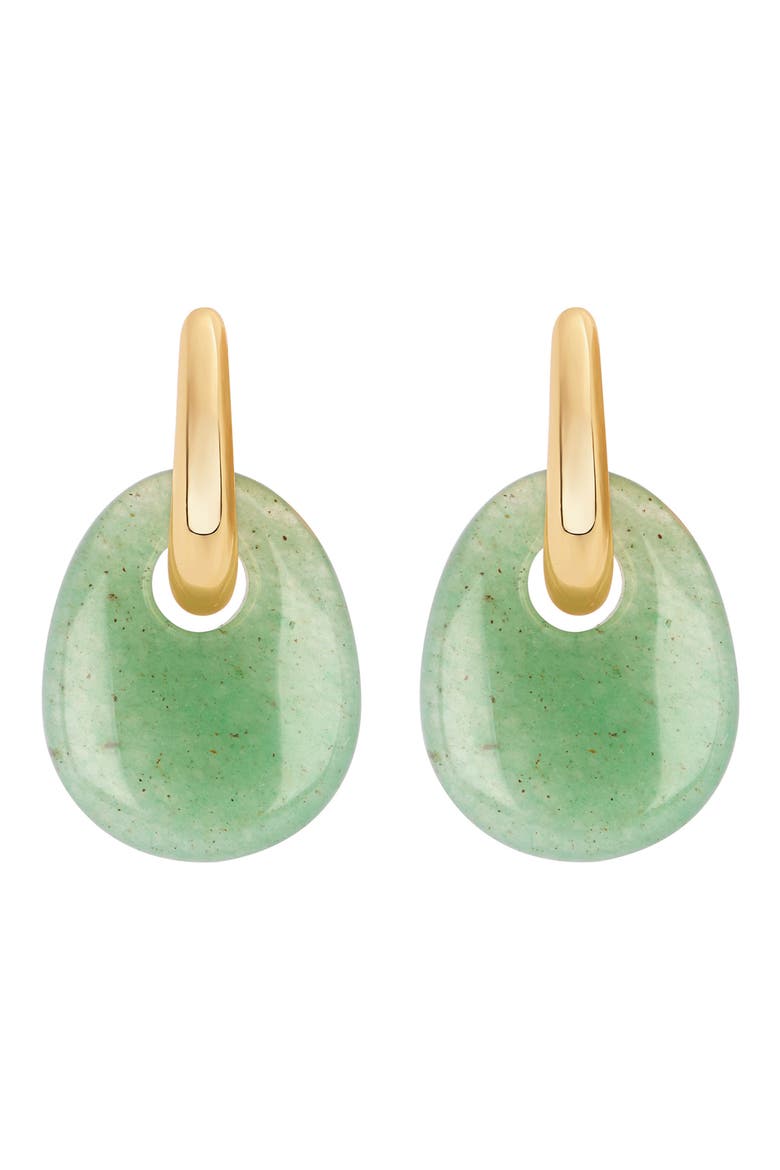 Lapis Teardrop Hoop Earrings, Main, color, GOLD