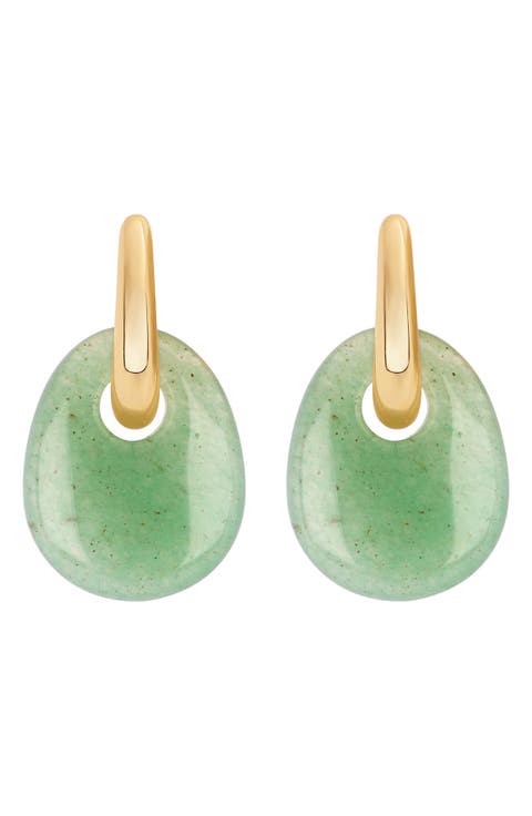 Lapis Teardrop Hoop Earrings