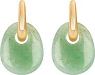 ATHRA LUXE Lapis Teardrop Hoop Earrings
