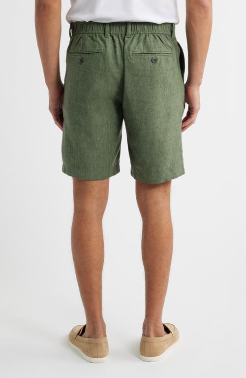 Tommy Bahama Isla Sands Pleated Stripe Linen Blend Shorts In Green