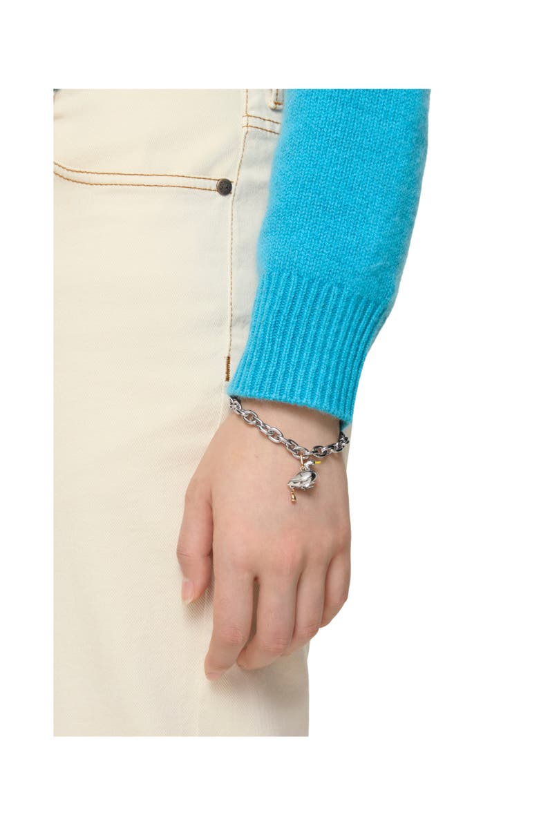 Burberry Charm Chain Bracelet, Alternate, color, Silver