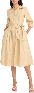 Maggy London Long Sleeve Midi Shirtdress