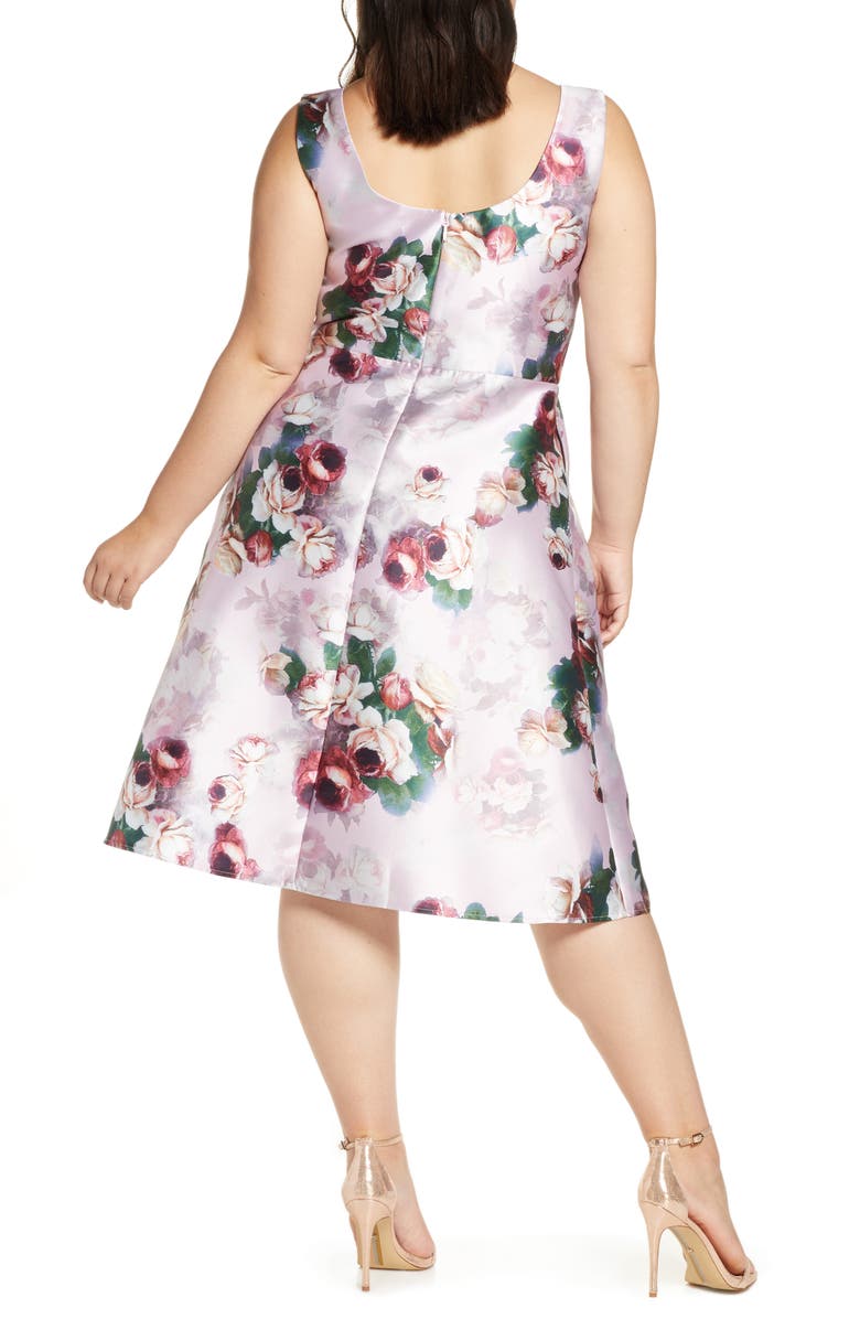 Chi Chi London Marilyn Floral Print Satin Cocktail Dress, Alternate, color, 
