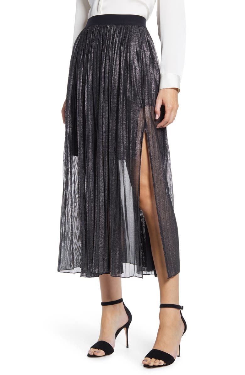 Sanctuary Timeless Pleated Midi Skirt, Main, color,