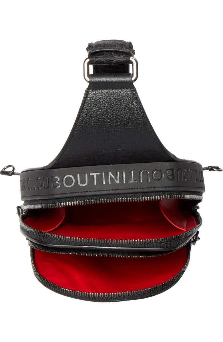 Christian Louboutin Loubifunk Logo Jacquard & Leather Backpack, Alternate, color,
