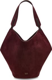 Khaite Small Lotus Suede & Genuine Calf Hair Bag