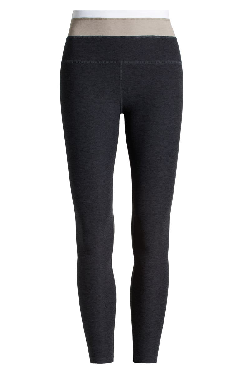 Beyond Yoga Space Dye Horizon Colorblock Ankle Leggings, Alternate, color, Darkest Night Tri-Color